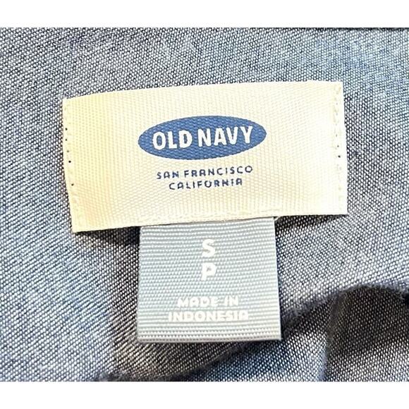 Old Navy Chambray Shift Tunic Dress Pullover 1/2 Button Up Long Sleeve Blue Sz S - Picture 6 of 8